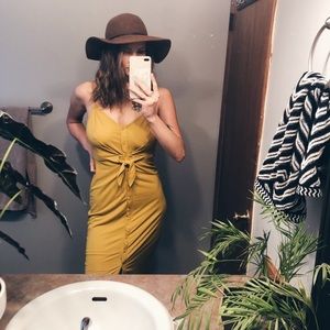 Mid length mustard dress
